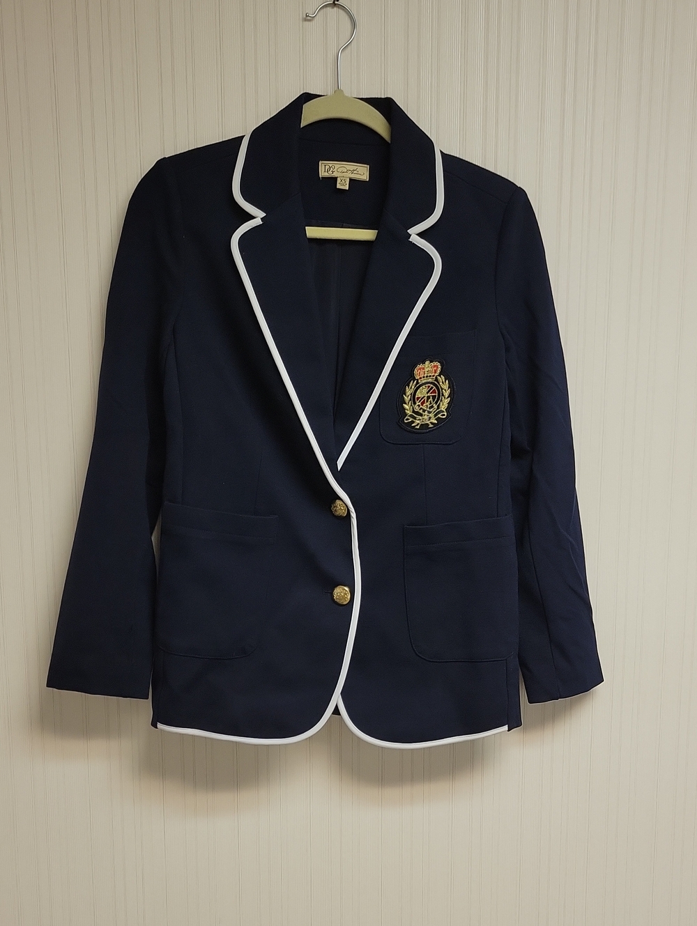 DG2 Navy Blazer Crest Academia Women's XS Preppy Old Money School Uniform
